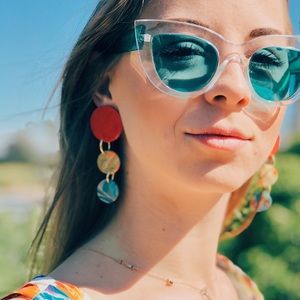 Retro Modern Polymer Clay Earrings- ONE OF A KIND!